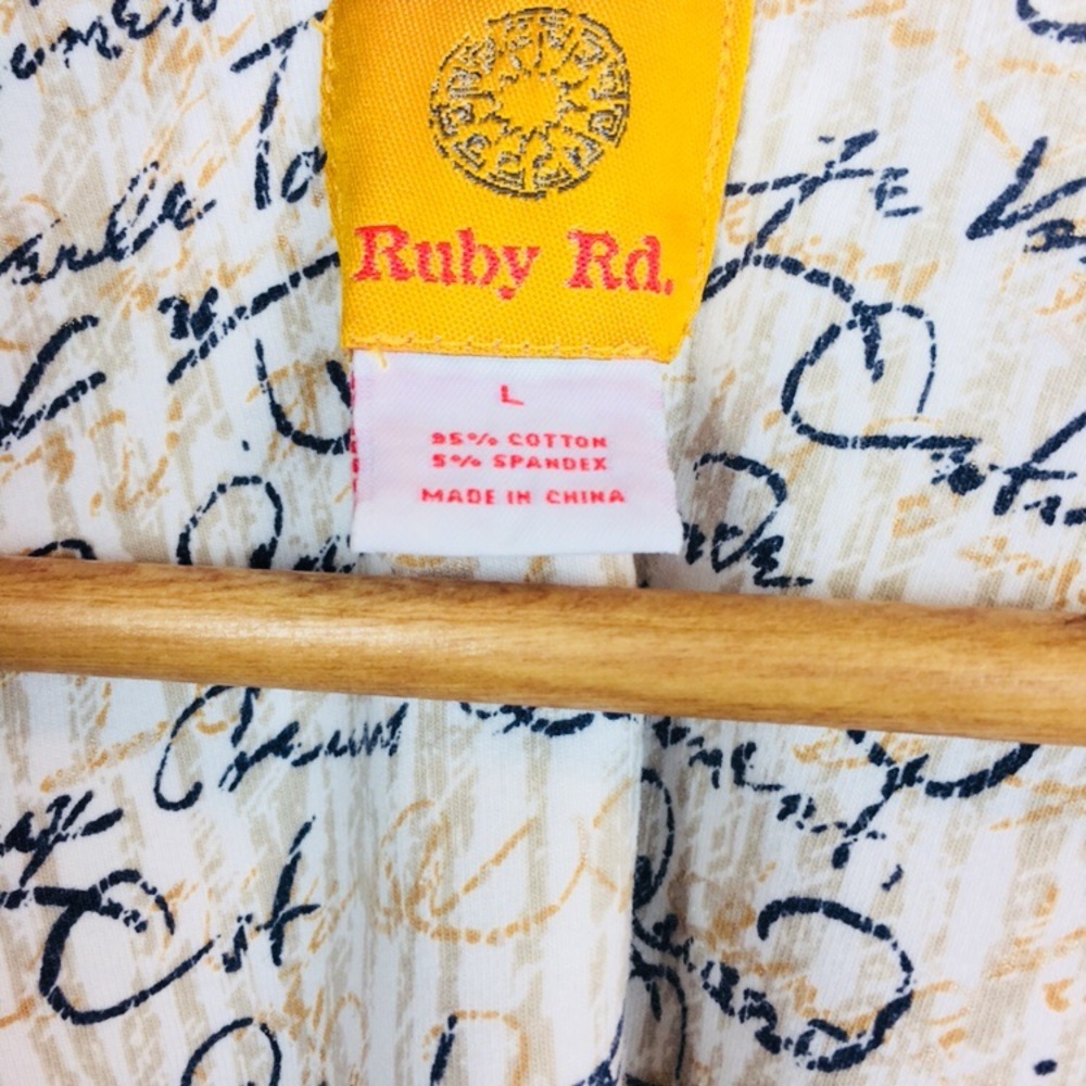Ruby Rd. Blouse Embellished Neck Line Size Large - Picture 4 of 5